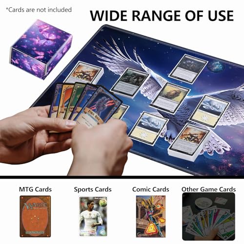 Strong Magnet for TCG MTG Commander Deck Box Playing Card Case Magic Deck Box Creative Pattern Trading Card Storage Box for Collectible Games, Purple Glowing Butterfly - color: Purple Glowing Butterfly