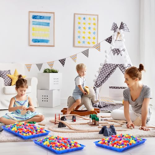 Maitys 15 Pack Plastic Art Trays 12 x 16 Inch Activity Crafts Trays Sensory Tray DIY Projects, Painting, Beads, Jewelry Office Home Organizer Arts and Crafts Supplies(Blue) - color: Blue
