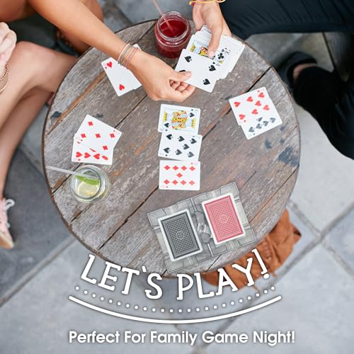 Dual Deck Revolving Card Holder - 360 Degree Playing Card Holder for Kids Playing Card Accessories Poker Card Deck Holder Poker Table Accessories - Acrylic Playing Card Holder for Playing Card Games