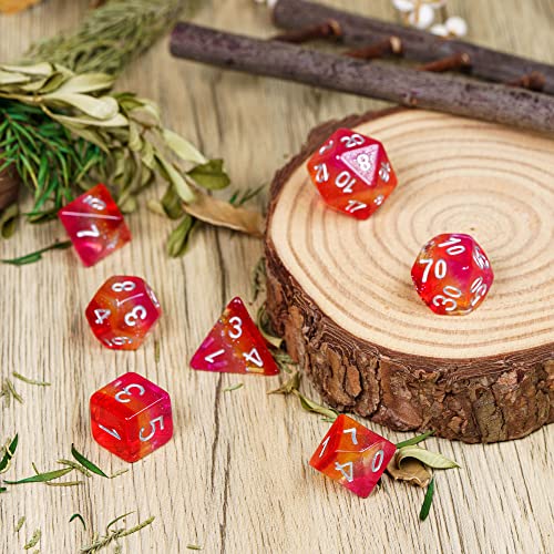 7PCS Lesbian-Pride Polyhedral DND Dice Set, Homosexual Flag D&D Dice for RPG and Other Table Games - color: Flag-lesbian-pride