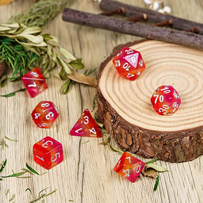 7PCS Lesbian-Pride Polyhedral DND Dice Set, Homosexual Flag D&D Dice for RPG and Other Table Games - color: Flag-lesbian-pride