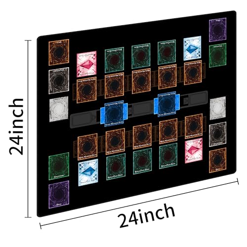 Stitched for Yugioh Playmat, 2-Player, Master Rule Duel Field Zones, Large Card Game Mat, Original Art Designs & Accessories (Basic3) - color: Basic3