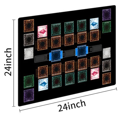Stitched for Yugioh Playmat, 2-Player, Master Rule Duel Field Zones, Large Card Game Mat, Original Art Designs & Accessories (Basic3) - color: Basic3