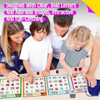 SpriteGru Alphabet Bingo Game, Uppercase/Lowercase/Number Bingo Game ABC and 123 Bingo Board Game for Kindergarten and Preschool Kids 4+, Perfect for Classroom & At Home - style: Uppercase/Lowercase/Number Bingo Game