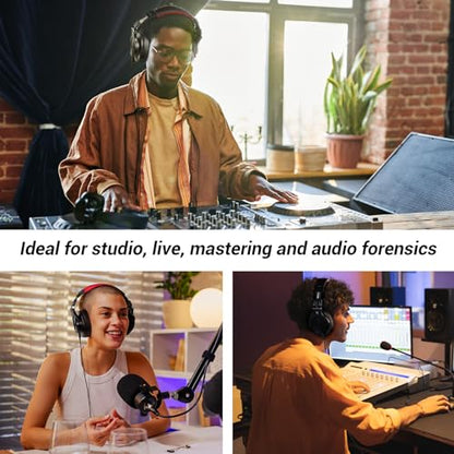 OneOdio A70 Bluetooth Over Ear Headphones, Wireless Headphones w/ 72H Playtime, Hi-Res, 3.5mm/6.35mm Wired Audio Jack for Studio Monitor & Mixing DJ Guitar AMP, Computer Laptop PC Tablet - Red - color: Red