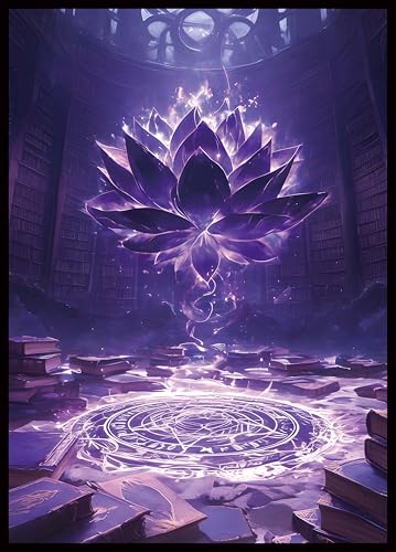 MTG Card Sleeves - Library Lotus - Ultra Clear Front & Matte Finish Back, 100 Count Standard Size Matte Art Sleeve for Magic the Gathering