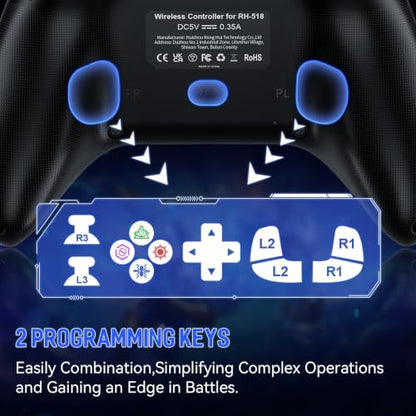 Gamrombo Wired Controller for PS5 Controller, Gaming Controllers for PlayStation 5 / PS5, PS4, PC, Support Turbo, Marco, 3.5mm Audio Jack - Black [playstation_5]