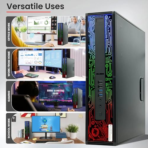 BTO BX8G2 RGB Gaming Desktop Computer PC – Intel Core i5-6500 6th Gen Processor – 16GB DDR4 RAM – 256GB SSD – GeForce GT 1030 – RGB Keyboard & Mouse – Wi-Fi – Windows 11 Pro (Renewed) - style: Starter Gaming PC