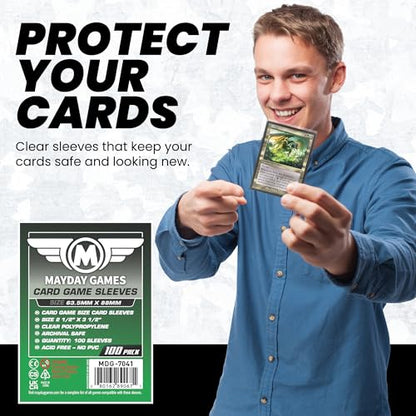 Mayday Games Standard Card Sleeves 63.5x88mm - 2 1/2" X 3 1/2 Clear Polypropylene, 40 Micron, 100 Standard Board Game Card Sleeves- MDG-7041 - size: Standard, style: Splendor