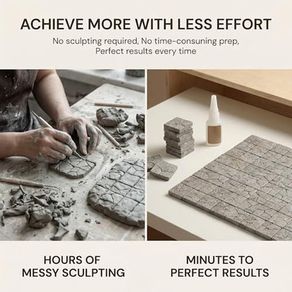 Dollhouse Miniature Paving Stones, Tiles for Modeling, Fairy Garden, and Tabletop Terrain, Set of 50pcs, REDUCIO! - color: Sandstone Cobblestone