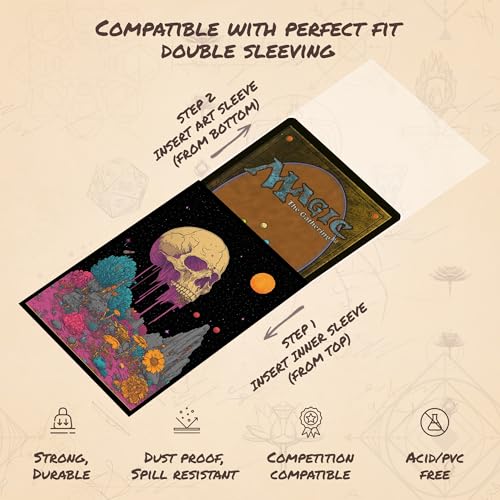 Psychedelic Skull 1 - MTG Card Sleeves, 104ct, Standard Size | Perfect for Double Sleeving, Smudge Resistant Matte Back, Standard 66x92mm - Compatible with Magic The Gathering & TCG Cards - color: Psychedelic Skull 1