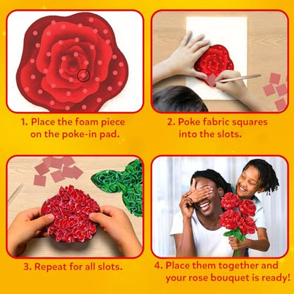 Skillmatics Poke-in Art – DIY Rose Bouquet, Wood Craft Kits | Mess-Free Fun for Kids, Creative Activity, Gifts for Girls & Boys Ages 4, 5, 6, 7, 8, 9, 10, 11, 12 - style: 8. Rose Bouquet