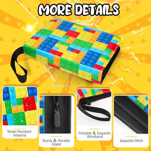 Collectible Trading Card Albums, 400 Card Holders with 50 Removable Sleeves, Portable 4 Pockets Collectible Trading Card Binder, PU Card Collection Binder for MTG, TCG, Sport Card, Game Cards - color: Building Block