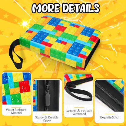 Collectible Trading Card Albums, 400 Card Holders with 50 Removable Sleeves, Portable 4 Pockets Collectible Trading Card Binder, PU Card Collection Binder for MTG, TCG, Sport Card, Game Cards - color: Building Block