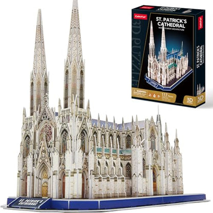 CubicFun St. Patrick's Cathedral New York 3D Puzzle, 117 Pieces, Ages 10+ - style: 1 USA | St. Patrick's Cathedral