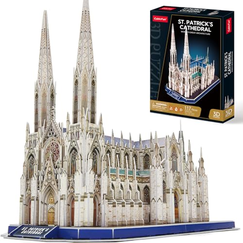 CubicFun St. Patrick's Cathedral New York 3D Puzzle, 117 Pieces, Ages 10+ - style: 1 USA | St. Patrick's Cathedral