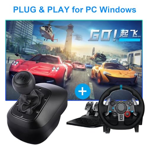 NBCP Gear Shifter for Logitech G29 Driving Force – High-Performance Six-Speed H-Pattern Shifter with Push-Down Reverse, Durable Construction, Secure Mounting for Racing Wheels