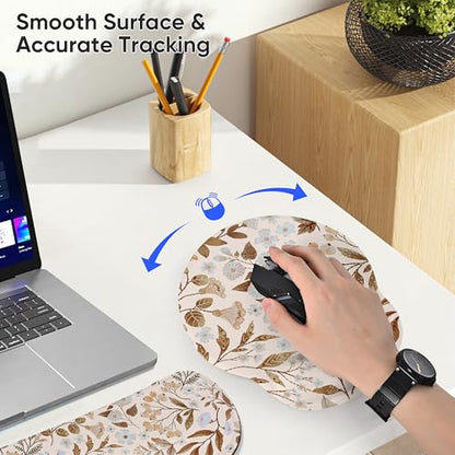 Mouse Pad and Keyboard Wrist Rest, 3-in-1 Computer Mousepad and Coaster Set, Non-Slip Keyboard Wrist Rest and Mouse Pad Set Ergonomic Design (YKMWR-59) - color: Ykmwr-59