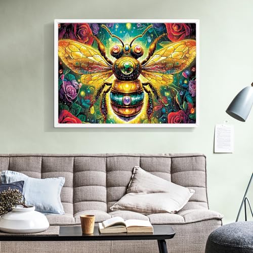 300 Pieces Jigsaw Puzzle for Adults, Bee Jigsaw Puzzles, Recycled Cardboard Puzzle, Coolest Queen Bee Jigsaw Puzzle for Kids Adults Seniors, Great for Family Games, 20.5 * 15 Inch - style: Bee