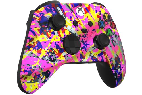 Custom Controllerzz Wireless Controller for Microsoft Xbox Series X/S & Xbox One - Custom Soft Touch Feel - Custom Series X/S Controller (X/S Neon Drip) - color: X/S Neon Drip