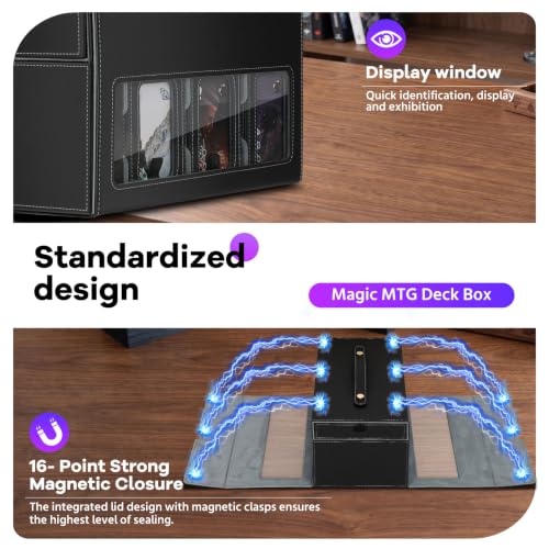 MTG Commander Deck Box with Handle, 6deck Modular Card Case and 2Dice Trays | Holds 780+ Double-Sleeved Cards,Removable Magic the Gathering Storage,Magnetic Lock/Holderss, Display Window for TCG/EDH - color: Colorful, style: 6-Deck Modular Card Case