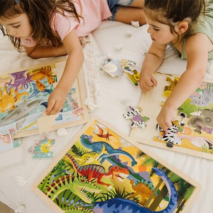 Melissa & Doug Jigsaw Puzzle Bundle (Dinosaur,Safari and Ocean) - style: Bundle: Dinosaurs, Safari, Under the Sea