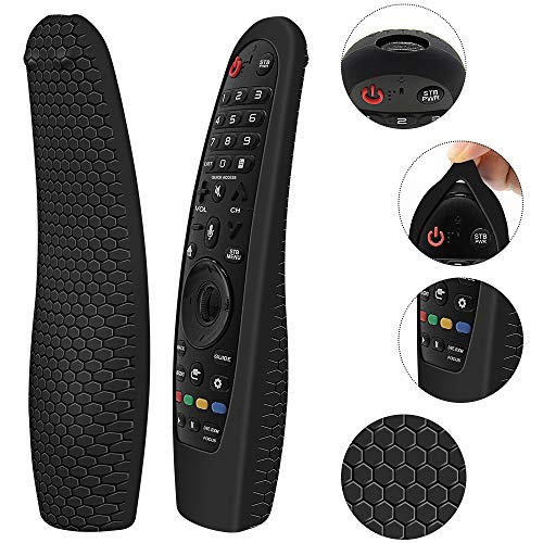 Silicone Protective Case for LG MR20GA MR19BA MR18BA MR650A MR600 Remote Control, Anti-Slip Cover for LG AKB75855501 Magic Remote Skin Protector,Black - color: Black