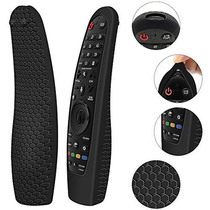 Silicone Protective Case for LG MR20GA MR19BA MR18BA MR650A MR600 Remote Control, Anti-Slip Cover for LG AKB75855501 Magic Remote Skin Protector,Black - color: Black