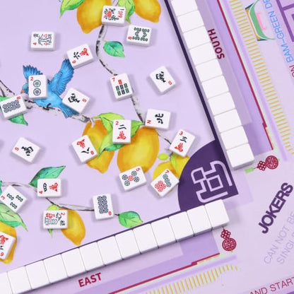 Jongyance Purple American Learning Mahjong Mat (33”x33”), Mahjong Mat for Table, Game Mat - color: Purple