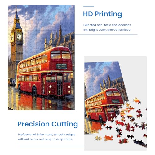 2 Pack Puzzles for Adults 1000 Pieces-Big Ben and Eiffel Tower Difficult Jigsaw Puzzles for Adults,Hard Jigsaw Puzzle Decorations DIY Leisure Game Toy Suitable Family Friends(27.5x20 inches) - style: Big Ben and Eiffel Tower
