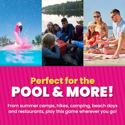 Taco Cat Goat Cheese Pizza Poolside Waterproof Card Game by Taco Cat Games | Wipeable plastic cards survive splashes & sand, free clip included, great for travel, 10-min rounds, Ages 7+, 2-8 Players