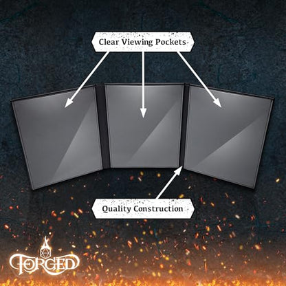 Game Master Screen - 30in Portrait DM Screen Compatible with Dungeons and Dragons and Other TTRPG - Faux Dragon Skin with Clear Dry Erase 8.5 x 11 Pockets - Slipcase Stores with DND Books - Black - color: Portrait Black