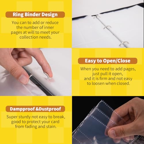 Baseball Card Binder, Sports Trading Card Binder 990 Pockets Card Holder Album with 55 Removable Sleeves, Double Sided Pocket Zipper Card Binder for MTC, TCG, Game Cards, Sports Cards