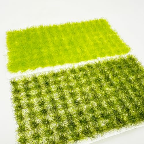 Cayway 2 Color Static Grass Tuft Terrain Kit - Resin Scenery Miniature Shrubs Bushes for Train Landscape Railway Artificial Grass Modeling - color: 2 Color