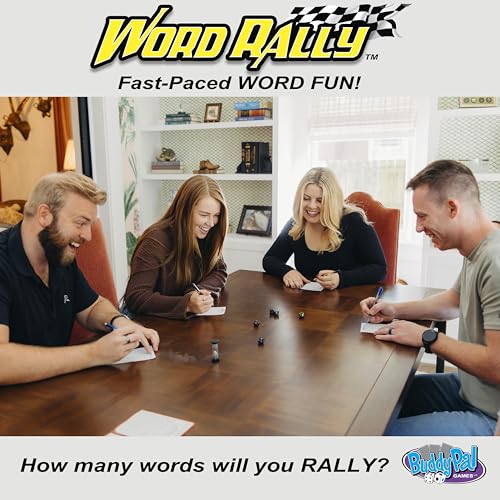 Word Rally Fast-Paced Word Building Family Dice Game | Fun Game with 5 Different RPG Letter Dice | Perfect for Travel, Parties, and Game Night | 2+ Players, Ages 8+