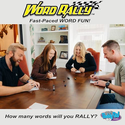 Word Rally Fast-Paced Word Building Family Dice Game | Fun Game with 5 Different RPG Letter Dice | Perfect for Travel, Parties, and Game Night | 2+ Players, Ages 8+