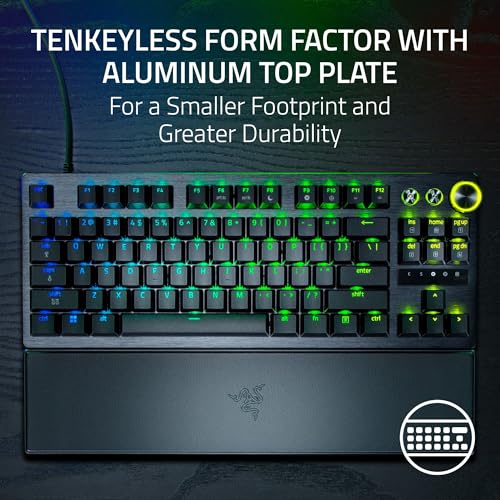Razer Huntsman V3 Pro TKL 8KHz Esports Gaming Keyboard, Black | Analog Optical Switches Gen 2, 8KHz Polling, Razer Snap Tap, Rapid Trigger, Adjustable Actuation, Media Controls - color: Black, size: TKL, style: 8000 Hz Polling