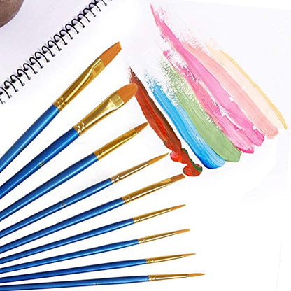 AROIC Paint Brush Set, 3 Pack 30 Pcs Acrylic Paint Brushes Artist Paint Brushes for Oil Watercolor Acrylic Face Rock Painting - size: 30pcs