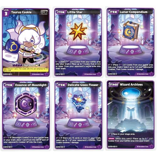 CookieRun TCG: Starter Deck - Glorious Moonlight - Purple Legendary Cookie Moonlight, Ready-to-Play Character Deck, Braverse Trading Card Battle Game - color: Purple