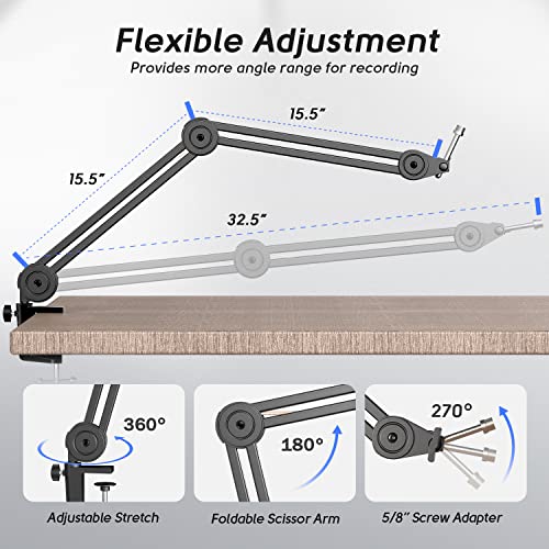 FIFINE XLR/USB Microphone Set with Gaming Audio Mixer, Metal Sturdy Mic Arm Stand, Over-Ear Wired Headphone for Streaming, Podcast, Recording