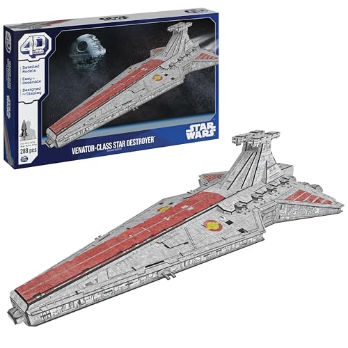 4D Build Star Wars Deluxe Venator-Class Star Destroyer 3D Model Kit, Star Wars Collectibles & Desk Decor, Adult Puzzle, Building Toys, 288 Pieces, 3D Puzzles for Ages 12 & Up - style: Deluxe Venator-Class Star Destroyer 288 pcs