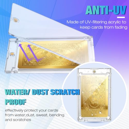 SATINIOR 100 Pcs 55 Pt Ultra-Thin Magnetic Card Holder, Holder Case Clear Protectors for Thick Baseball Football Hockey Cards - size: 55 Pt Ultra-thin