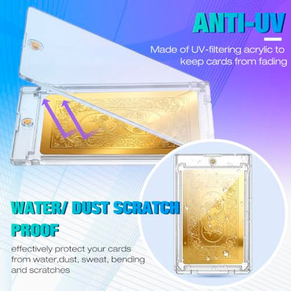 SATINIOR 100 Pcs 55 Pt Ultra-Thin Magnetic Card Holder, Holder Case Clear Protectors for Thick Baseball Football Hockey Cards - size: 55 Pt Ultra-thin