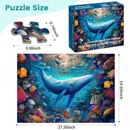 1000 Piece Puzzle for Adults, Guardian of the Ocean Jigsaw Puzzle for Adults, Embossed Texture, Premium Matte Finish, Fun and Challenging for Ocean Lovers - color: Guardian of the Ocean