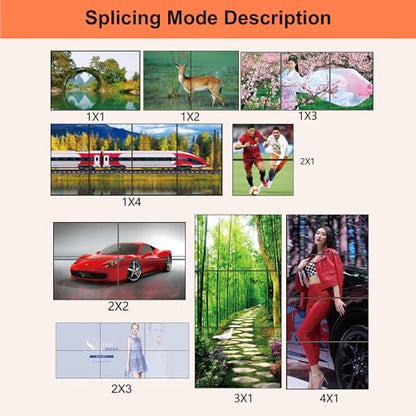 4K Seamless Splicing TV Wall Processor - HDMI Video Wall Controller, 1080P HDMI Image Processor with RS232, Support 180Rotate, 1x2 to 3x2 Modes - color: 2x3 HDMI Video Wall