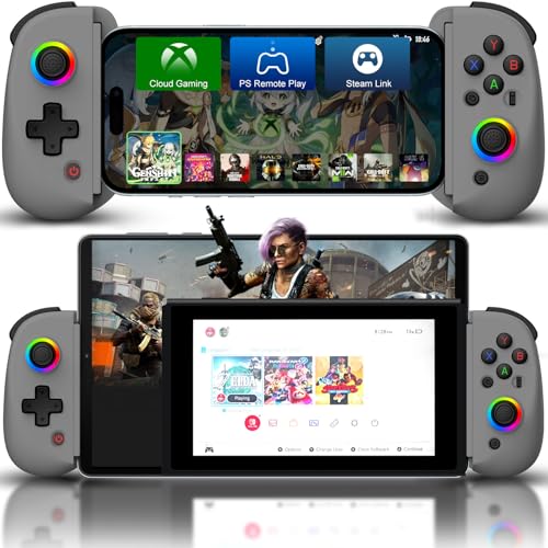 Joso Mobile Gaming Controller for iPhone/iPad/Tablet, Android Wireless Controller with Hall Effects Joysticks, Support PC/Switch, Play Cloud Games/PS Remote Play/COD/Genshin Impact & More - Grey - color: Grey