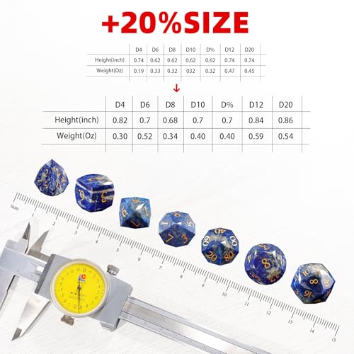 Unique Gemstone Dice Set 7PCS, Handmade Natural Stone Polyhedral DND Dice with Premium Gift Case for Board Game Lovers Birthday Gift - color: Zs-qj