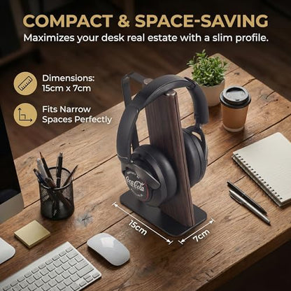 Headphone Stand for Desk, Weighted Base Headset Holder for AirPods Max Sony Bose Beats Sennheiser, Stable Gaming & Studio Earphone Rack, Dark - color: DARK