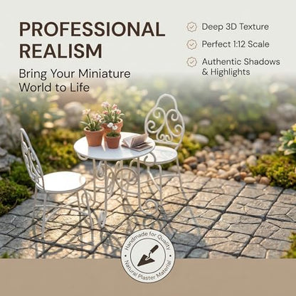 Dollhouse Miniature Paving Stones, Model Tiles | Set of 50 pcs for Fairy Gardens and Tabletop Terrain, REDUCIO! - color: Dungeon Floor Tiles