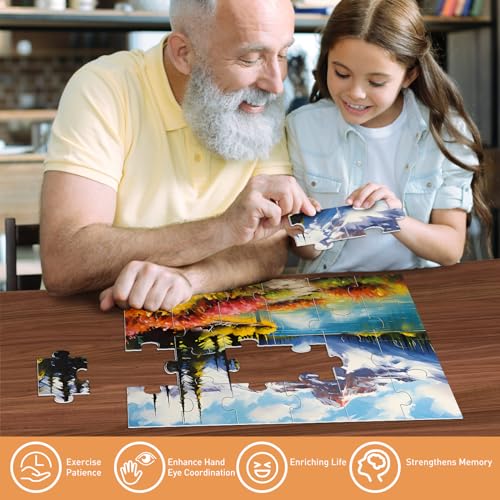 6 Pack Large Piece Puzzles for Seniors, 24 Piece Dementia Puzzles for Elderly Penguin Sea Turtle Deer Jigsaw Puzzle Alzheimer's Dementia Products Products for Adult Cognitive Gifts Toy for Men Women - style: 24 Large Pieces